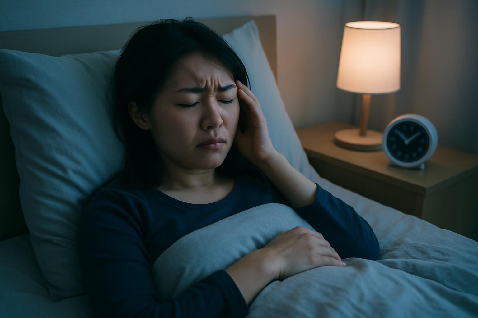 自律神経の乱れで寝られない女性