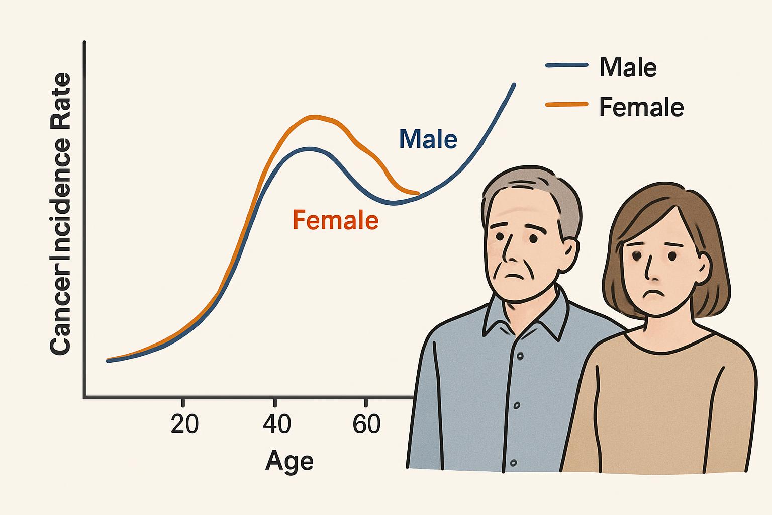 50代からがん罹患率が上がる