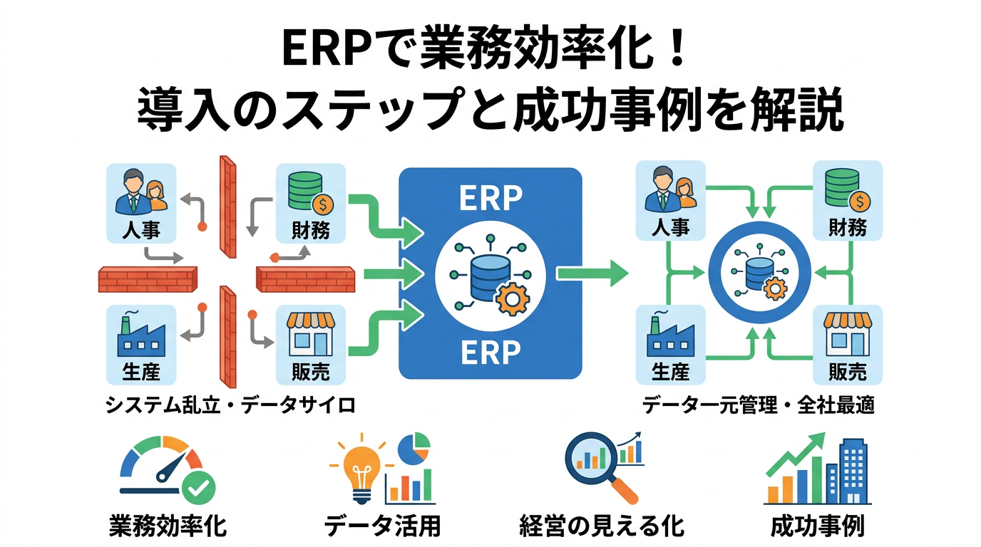 ERP導入で業務効率化を実現！成功事例から学ぶ具体的なステップとポイント