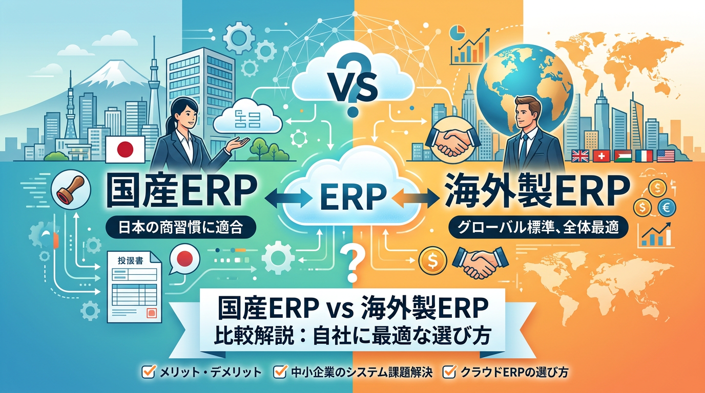 国産ERPと海外製ERPの違いは？日本企業に最適なシステムを比較