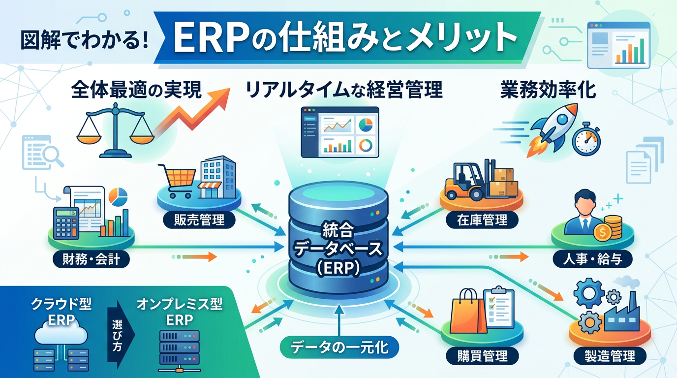 ERPの仕組みが10分でわかる！導入メリットと代表的なシステムを比較