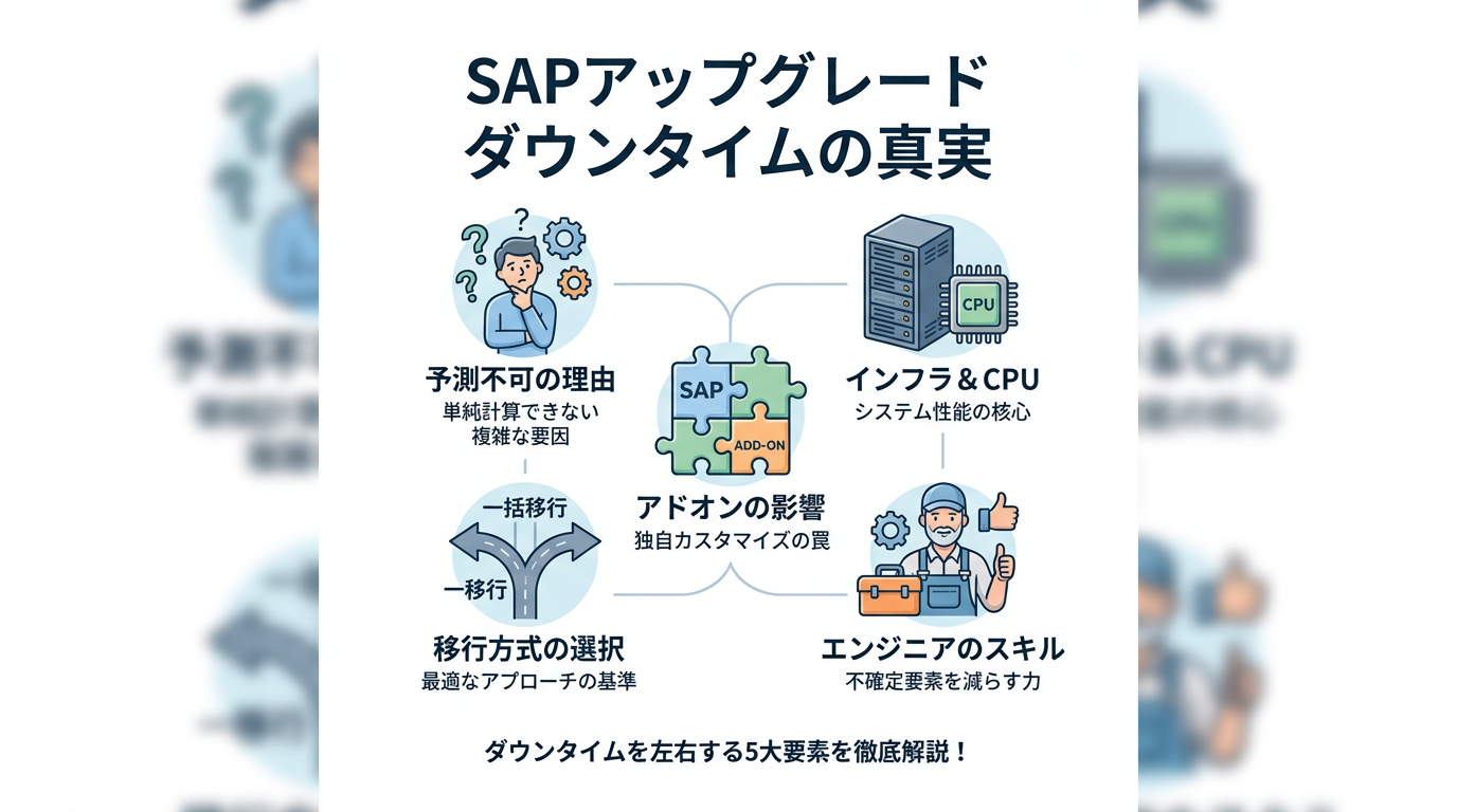第1回：SAPアップグレードのダウンタイムを決定する5つの主要因｜エキスパートが教える「単純計算できない」実態